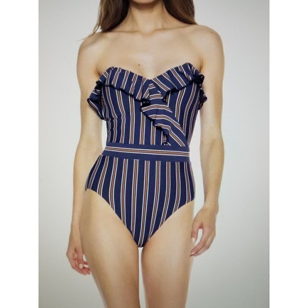Isabella Rose Broadway One-Piece Navy Blue Multi Striped Women's Size L